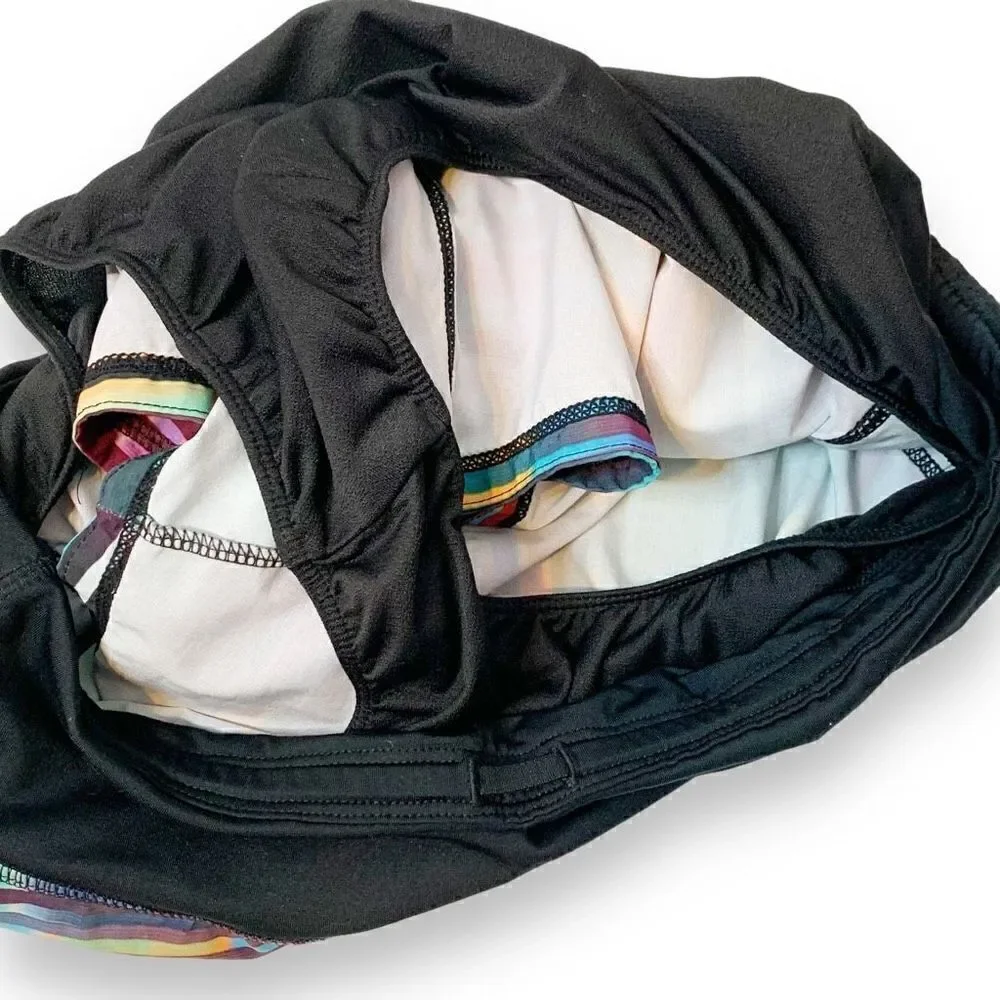 Athleta Laser Beam Ready Set Go Running Shorts Multicolor Stripe Women’s Size- S